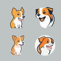 A dog mascot cat logo simple vector art design 