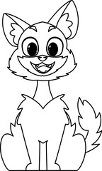 Obraz premium There is an adorable cat with a silly face just sitting.Linear style.