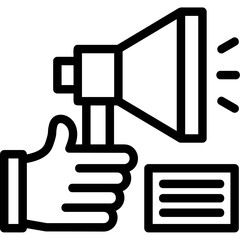 Hand with a megaphone for self-promotion Icon