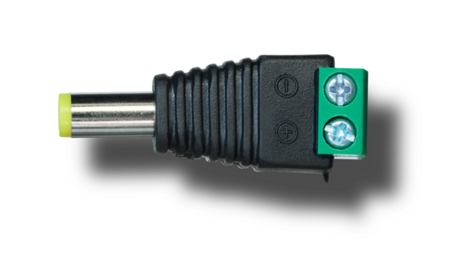 Shadow under a male power connection