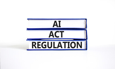 AI act regulation symbol. Concept words AI artificial intelligence act regulation on beautiful...