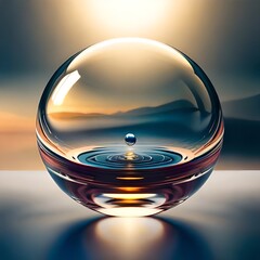 Liquid gems suspended: 3D water droplets capture light's mesmerizing dance.
