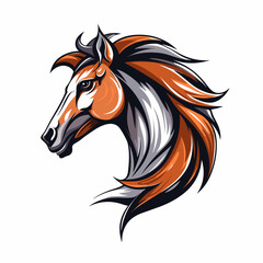 Fototapeta na wymiar Esport vector logo horse on white background side view, horse icon, horse sticker, horse head