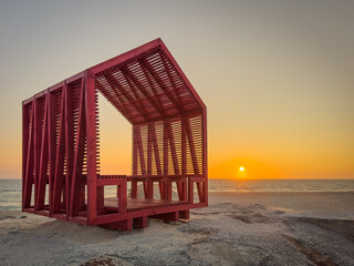 Relaxing view from a seashore bench at Esmoriz - Ovar, Portugal.