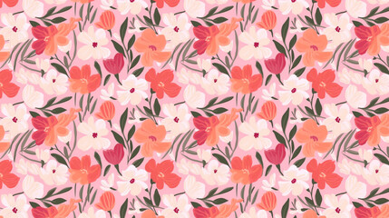 Naklejka premium seamless modern colorful floral pattern
