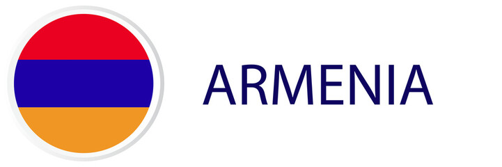 Armenia flag in web button, button icons.