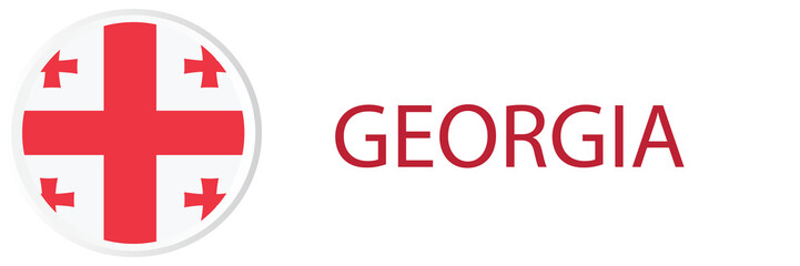 Georgia flag in web button, button icons.