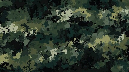 Green Digital Camo Military Texture: Camouflage Army Fabric Illustration with Digital Texture - obrazy, fototapety, plakaty