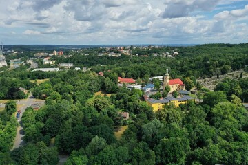 Obraz premium Soaring above the spires of the ancient Silesian Ostrava Castle in Czechia
