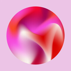Abstract modern gradient background in circle. Vibrant colorful blurred mesh wave art backdrop. Poster design Graphic template vector design