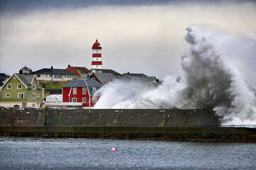 Winter storms and clashing waves on Alnes, Godøy, Ålesund, Norway © Hennie