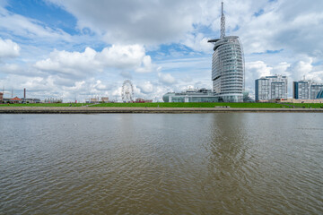 city view from the river bremerhaven 