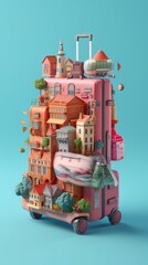 Imaginative School Bag - Pink Bag Transformed into Fairy-Tale City
