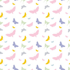 Pastel butterfly seamless pattern background vector.