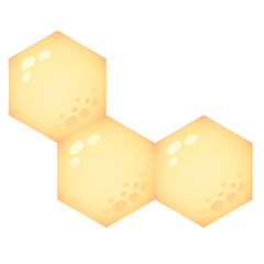 The bright yellow honeycomb of a little bee.