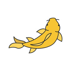 Koi fish flat icon. Isolated on white background. Vector illustration.