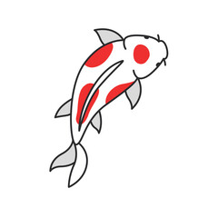 Koi fish flat icon on white background for web and mobile design