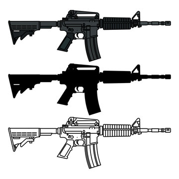 colt M4 assault rifle vector