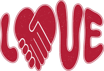 Happy Valentine's Day Mom Love Sublimation Print Design Graphics.  Heart Red Bold Wavy Typography For Printing on Clothing and Fashion Apparels.