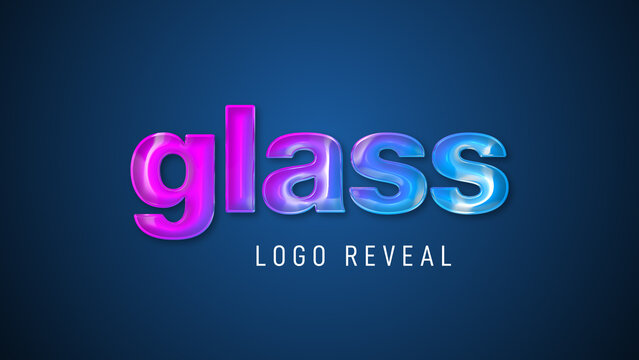 Glass Logo And Text Reveal