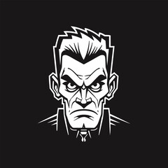 Vampire head mascot logo template vector icon illustration design on black background.