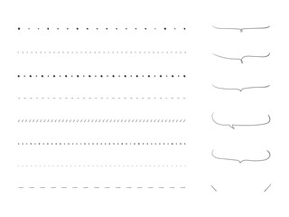 手書きのふきだし・吹き出し・飾り罫・罫線セット　あしらい　ライン素材　ベクター　Set of handwritten decorative borders and speech bubbles