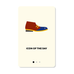 Man shoe flat vector icon. Walking footwear isolated vector sign. Footwear and fashion concept. Vector illustration symbol elements for web design and apps