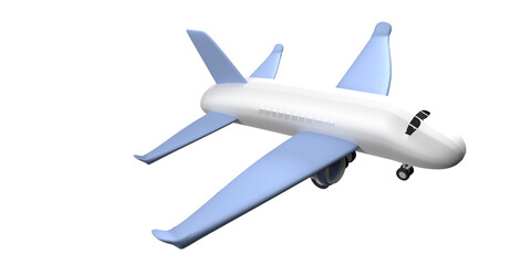 3d illustration 3d airplane landing on transparent background for travel and transportation 