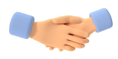 3d icon of both hands shaking hands shaking on a transparent backgound