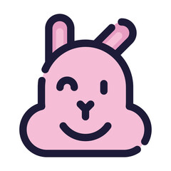 Smiley line art emoticon icon, best for social media design