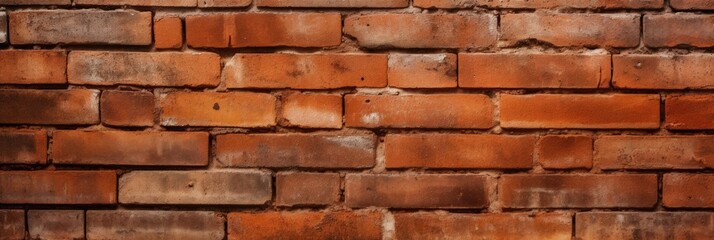 Old red brick wall for background. Detail of vintage brick wall texture.
