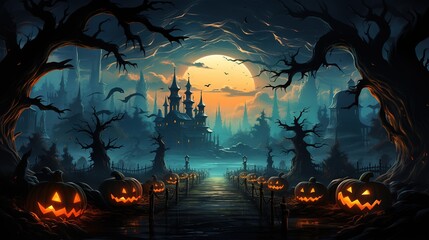 Cartoon illustrations for Halloween thrillers,AI generated. 