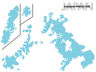 長崎県のドット地図 ドット小