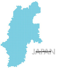 長野県のドット地図 ドット小