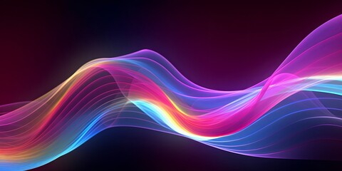 3d render, abstract background with glowing pink blue neon lines, Generative AI