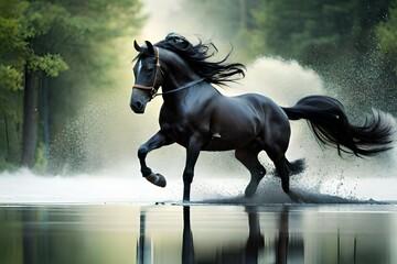 Obraz na płótnie Canvas horse in the water