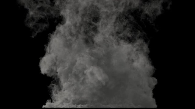 A birth of tornado isolated on black background with alpha matte.