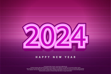 glowing concept for 2024 new year banner.