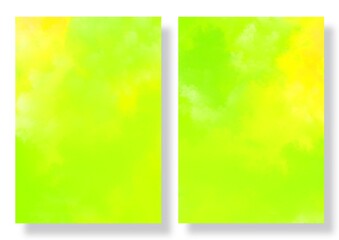 Set of gradient clouds background. Bright colorful colors. Simple covers of modern design. Abstract illustration in green yellow colors 
