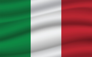 italian flag with waving texture