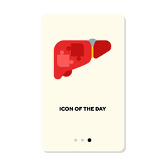 Internal organ flat icon. Healthy human liver isolated sign. Anatomy, human body, science, medicine concept. Vector illustration symbol elements for web design