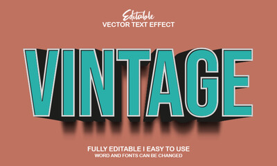 3d vintage editable text effect style