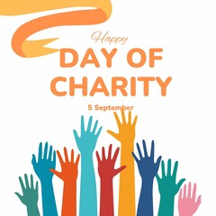 Happy International Charity Day post design for social media, charity post, 5 September 