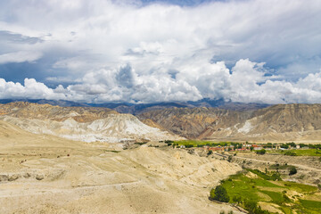 Amazing Desert Landscape of Upper Mustang Trek in Tibetan Himalayas of Nepal