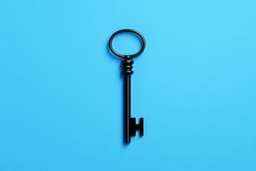 Key illustration on blue background, security and access concept. Generative AI