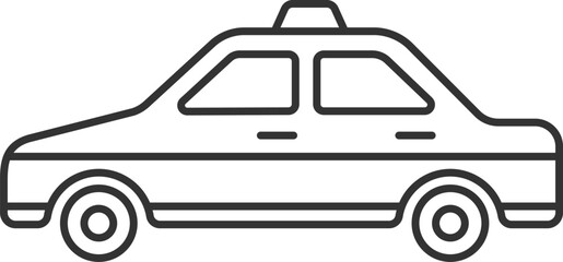 タクシーの線画のイラスト © R-DESIGN