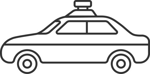 パトカーの線画のイラスト © R-DESIGN