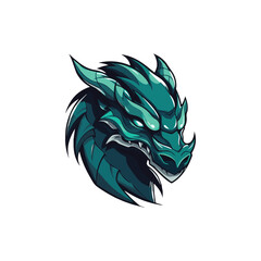 Dragon character head mascot e-sports logo design