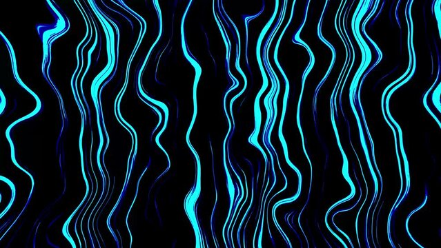 Glowing wavy strands. Abstract background animation. Science and technology theme. e_749