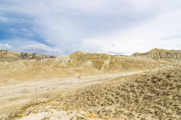 Amazing Desert Landscape of Upper Mustang Trek in Tibetan Himalayas of Nepal
